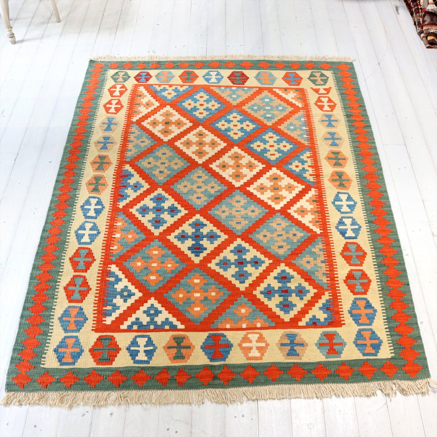 イラン手織りキリム カシュカイキリム199×152cm センターラグサイズ