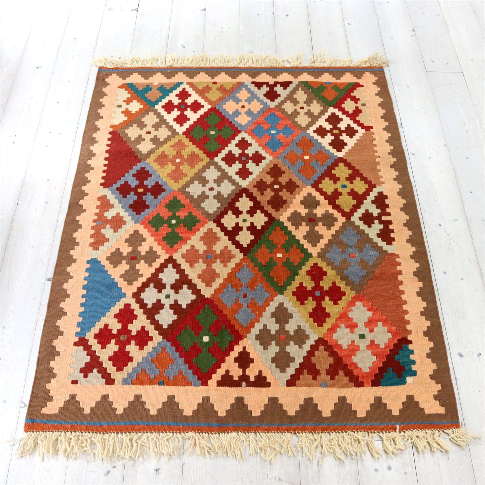 イラン手織りキリム カシュカイキリム115×86cm アクセントラグサイズ