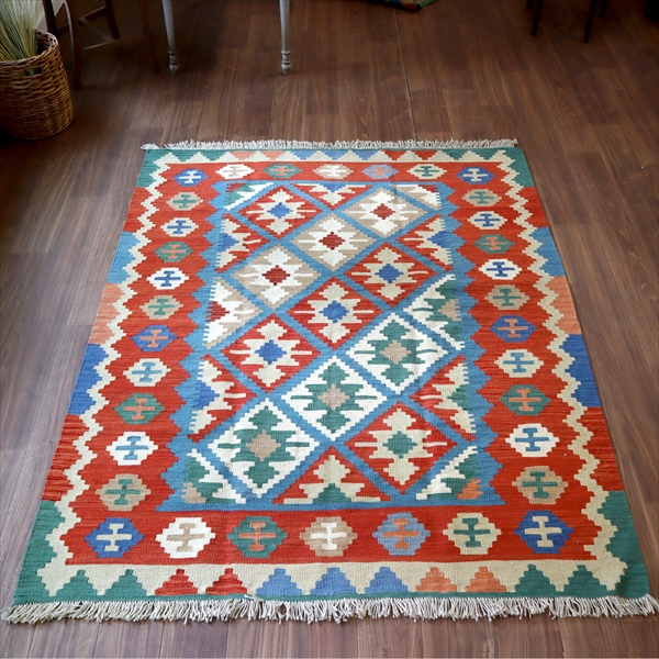 イラン手織りキリム カシュカイキリム206×155cm リビングサイズ