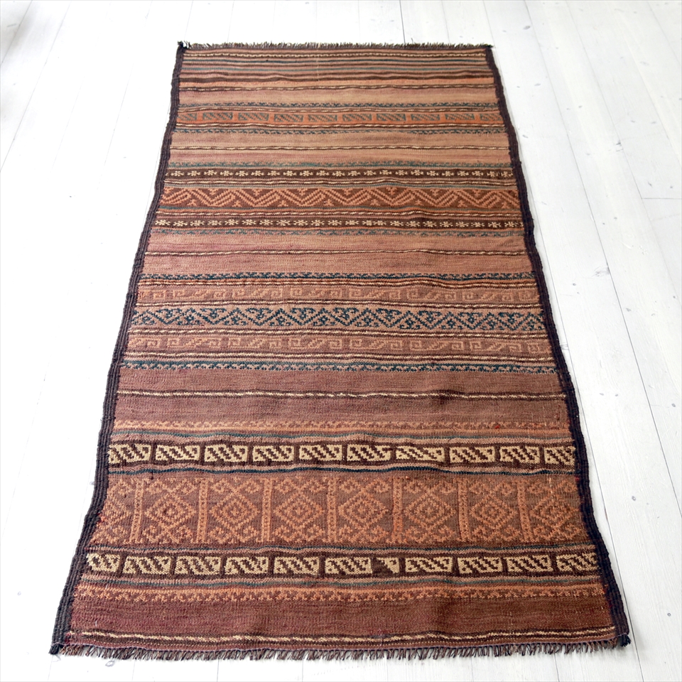 オールドキリム・バルーチ 174×77cm ランナーアースカラー スザンニ織り