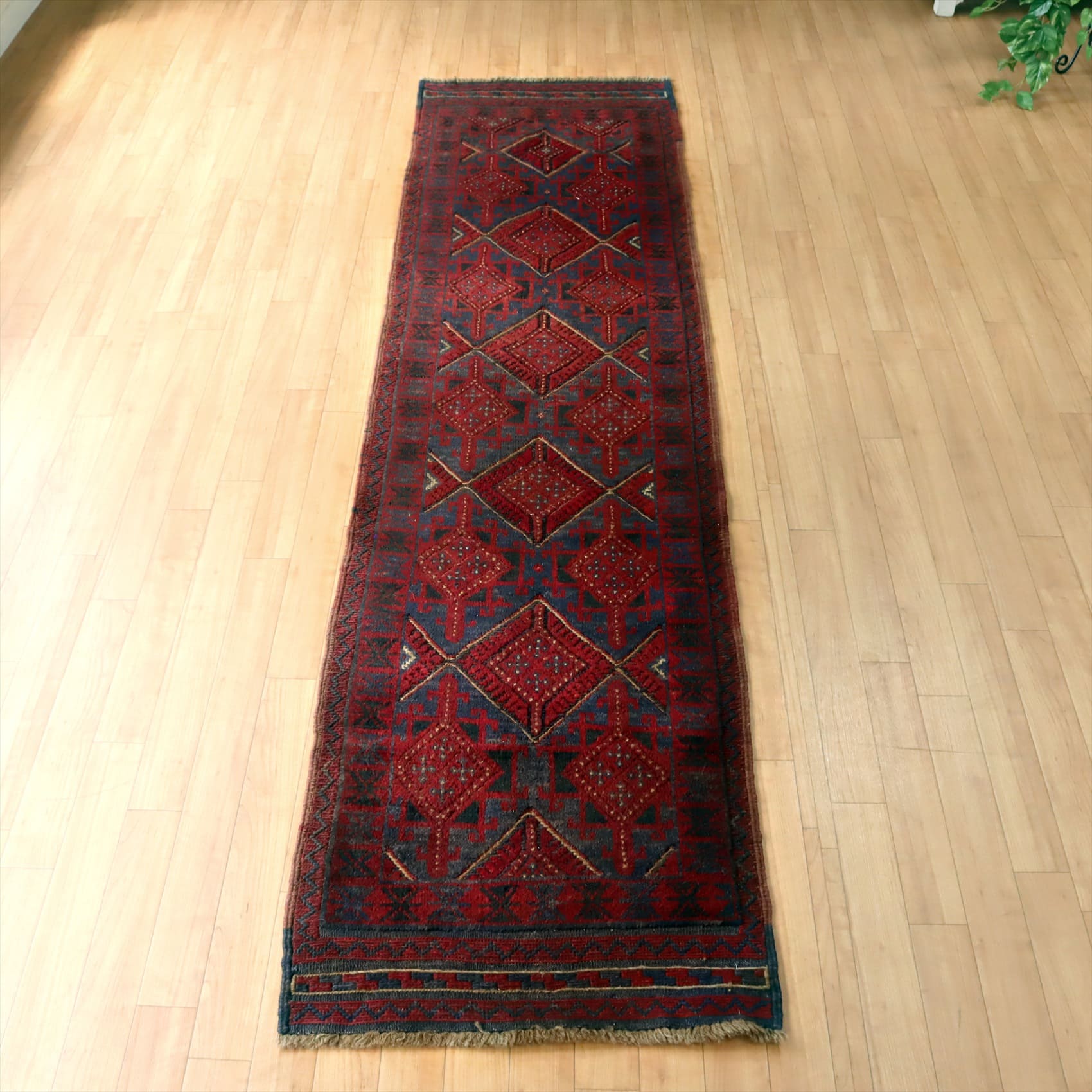 オールドキリム アフガニスタン ミシュワニ250×60cm Mishwani Rug 連なるメダリオン