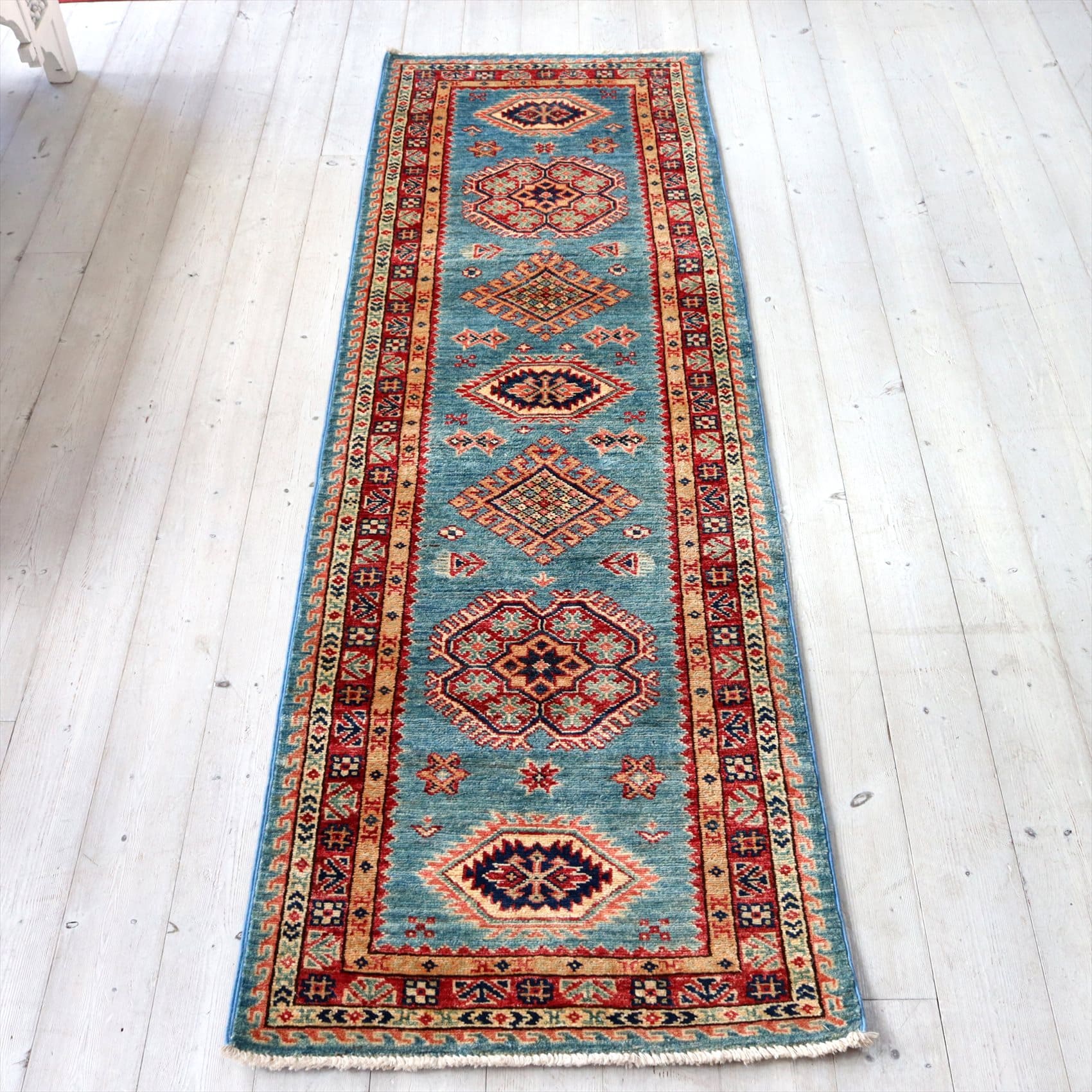 手織りじゅうたん リプロダクト 草木染194×63cm コーカサス　シルヴァンデザイン