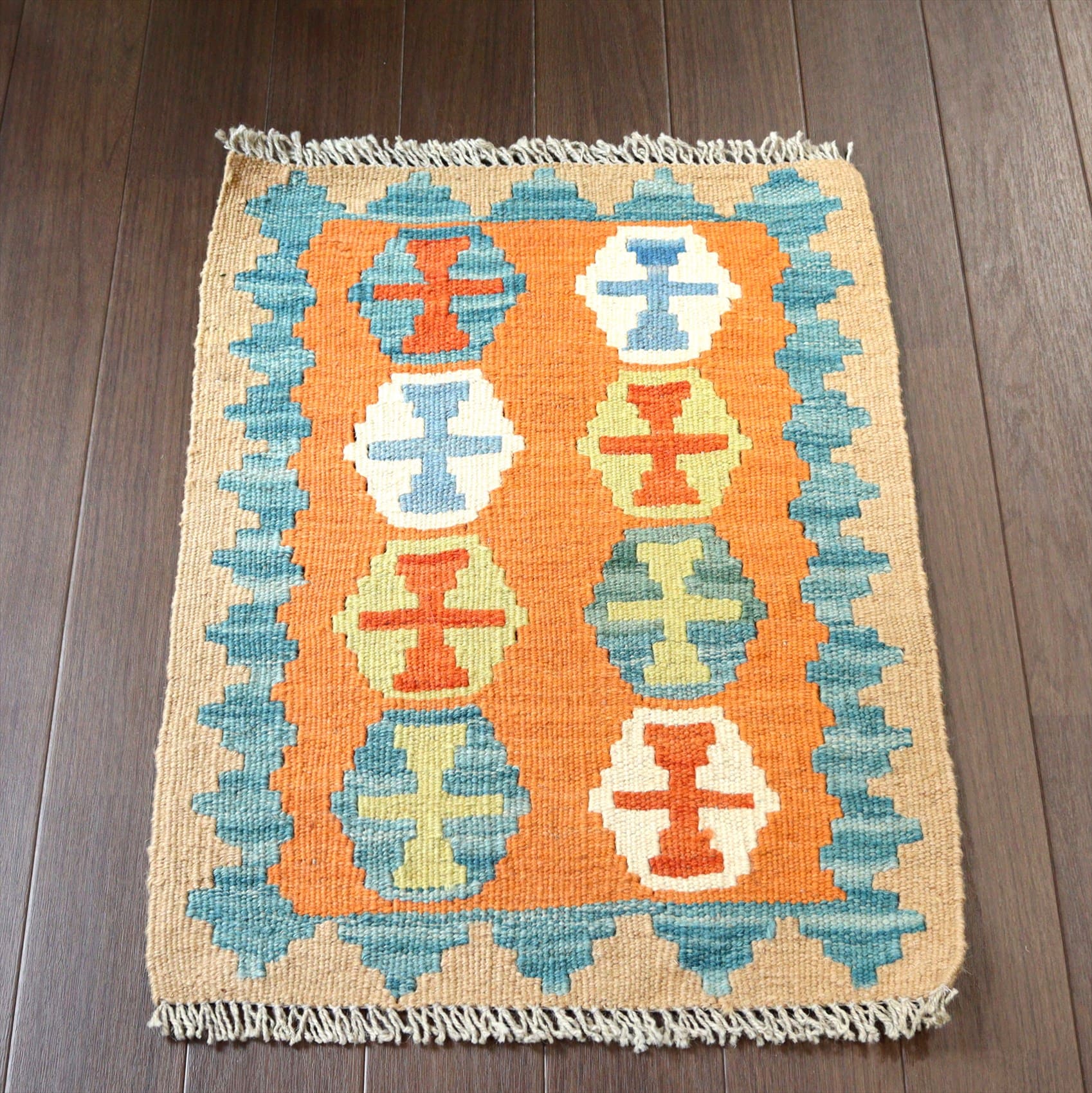 手織りキリム　ウール100%59×43cm イラン南部カシュカイ族