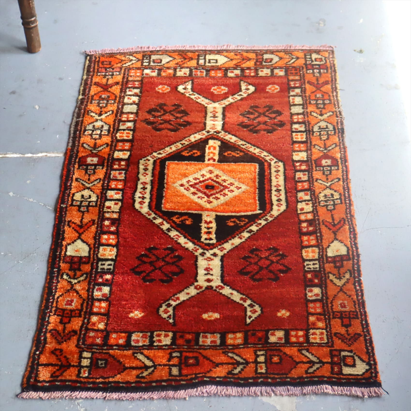 オールドカーペット　トルコ絨毯/ヤストゥク94×55cm コンヤ