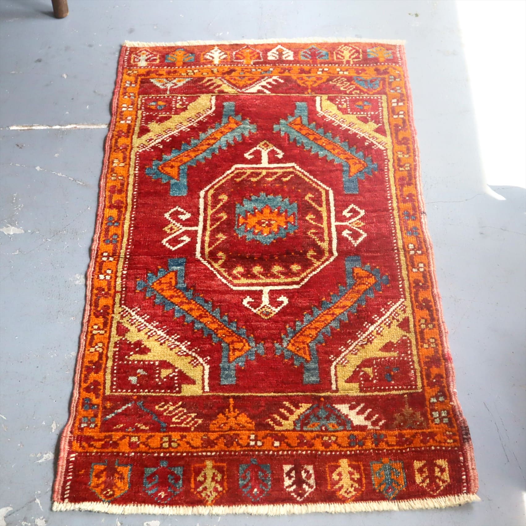 オールドカーペット　トルコ絨毯/ヤストゥク106×56cm コンヤ