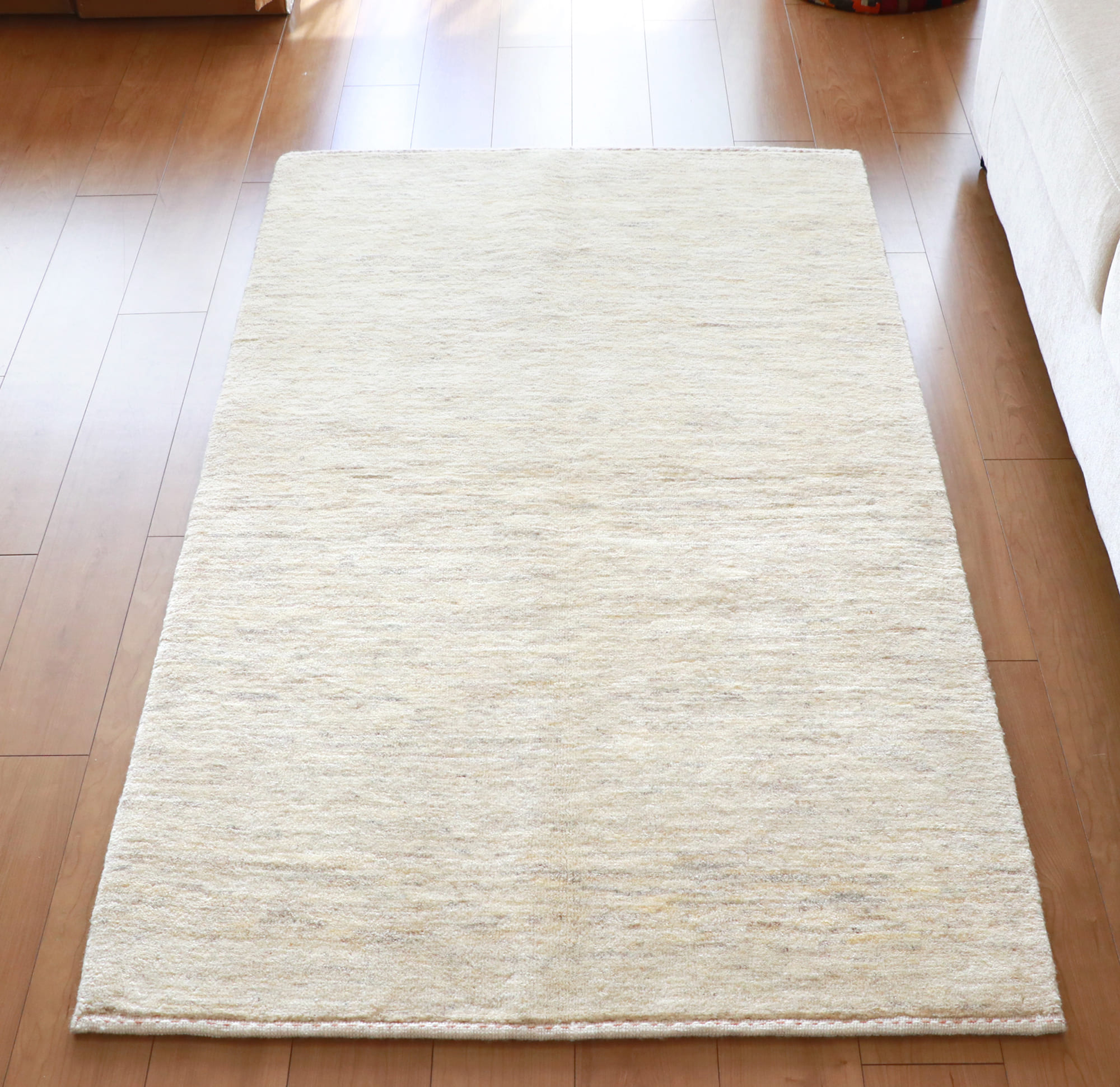 ギャベ・バナフシェ/Banafshehセンターラグサイズ ナチュラルアイボリー　無地　グラデーション