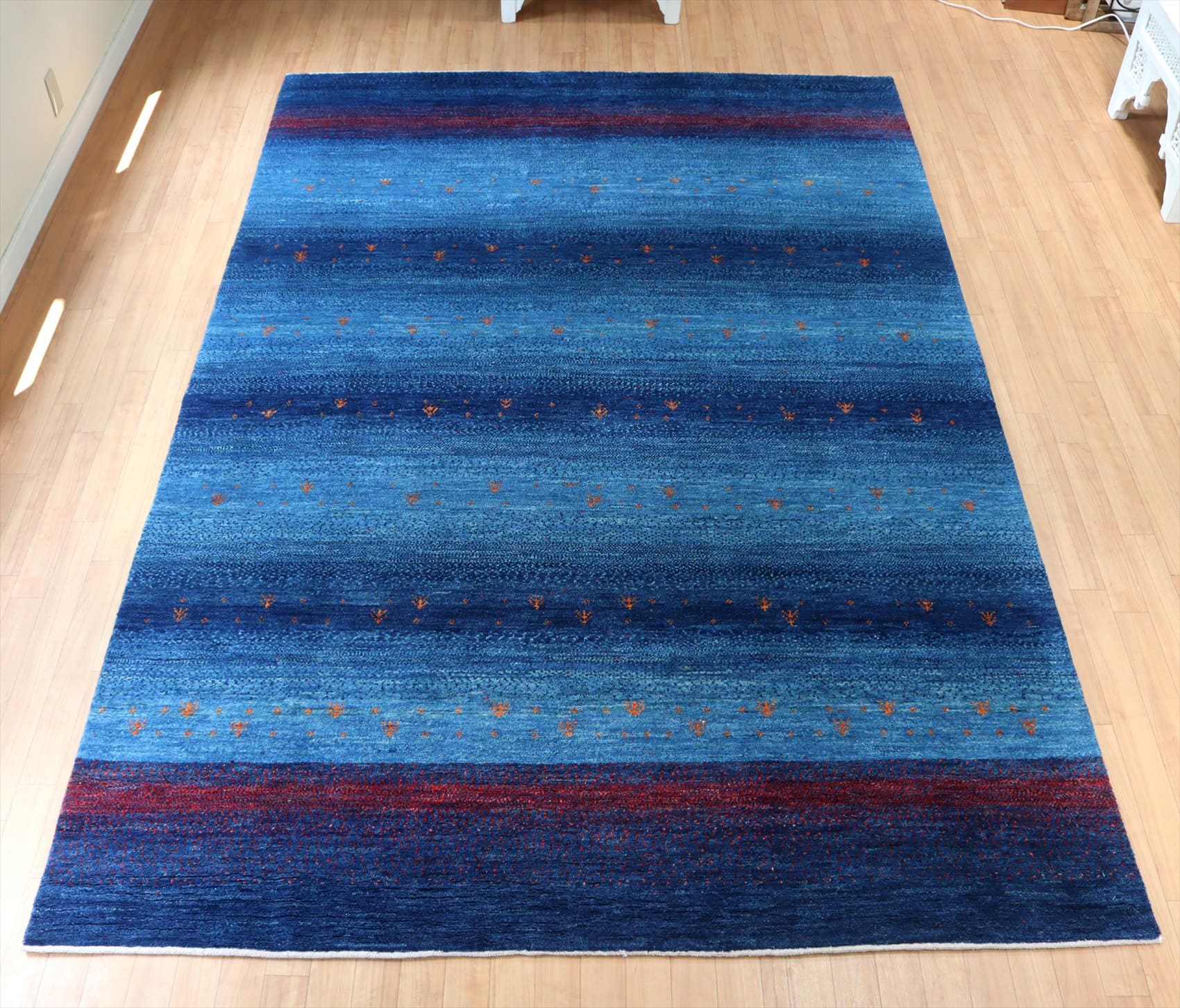 ギャッベ　ギャベ　Gabbeh Nomad　ノマド　 大型ルームサイズ288×191cm ブルーグラデーション