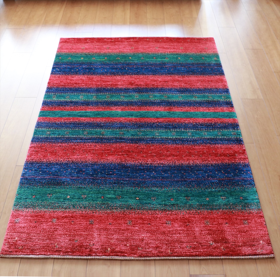 ロリ・アタシュ　ギャッベ Lori Atash178×118cm ３色ストライプモダンデザイン