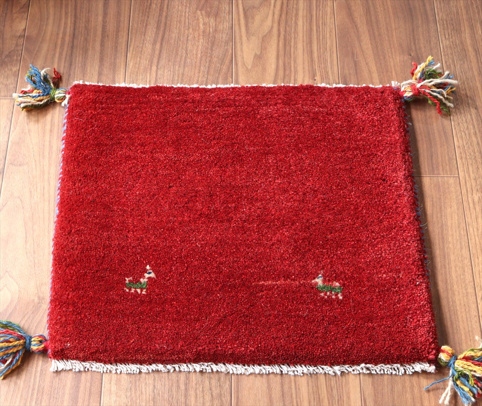 ギャッベ　ミニサイズ42×47cm レッド