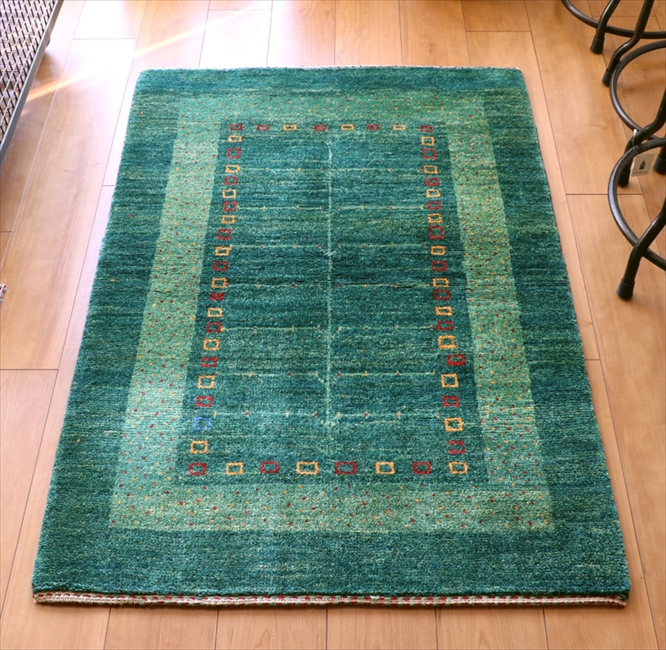 Gabbeh ギャッベ バナフシェ115×80cm グリーン/生命の樹