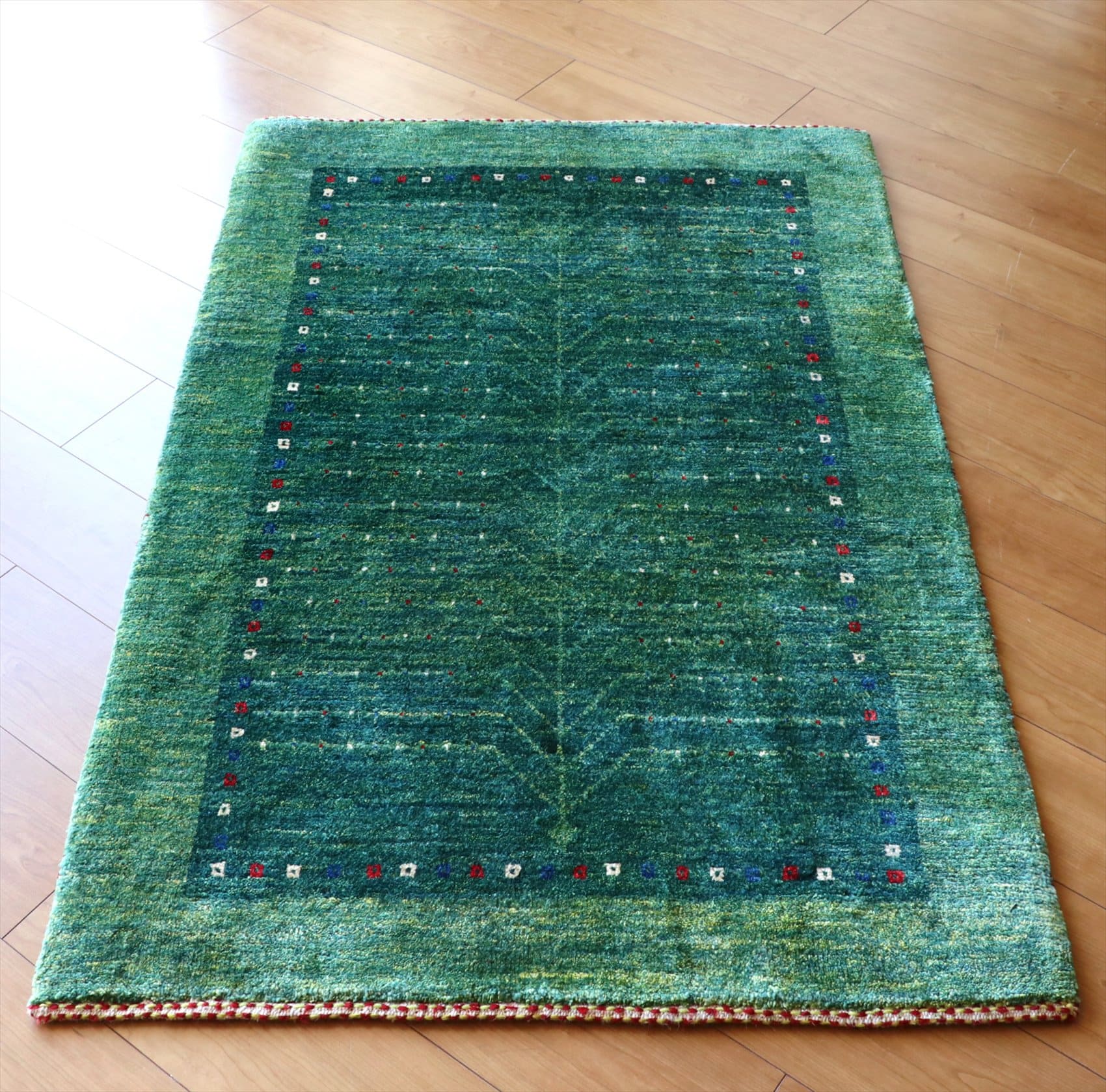ギャッベ　バナフシェ Gabbeh Banafsheh129×84cm グリーン　生命の樹