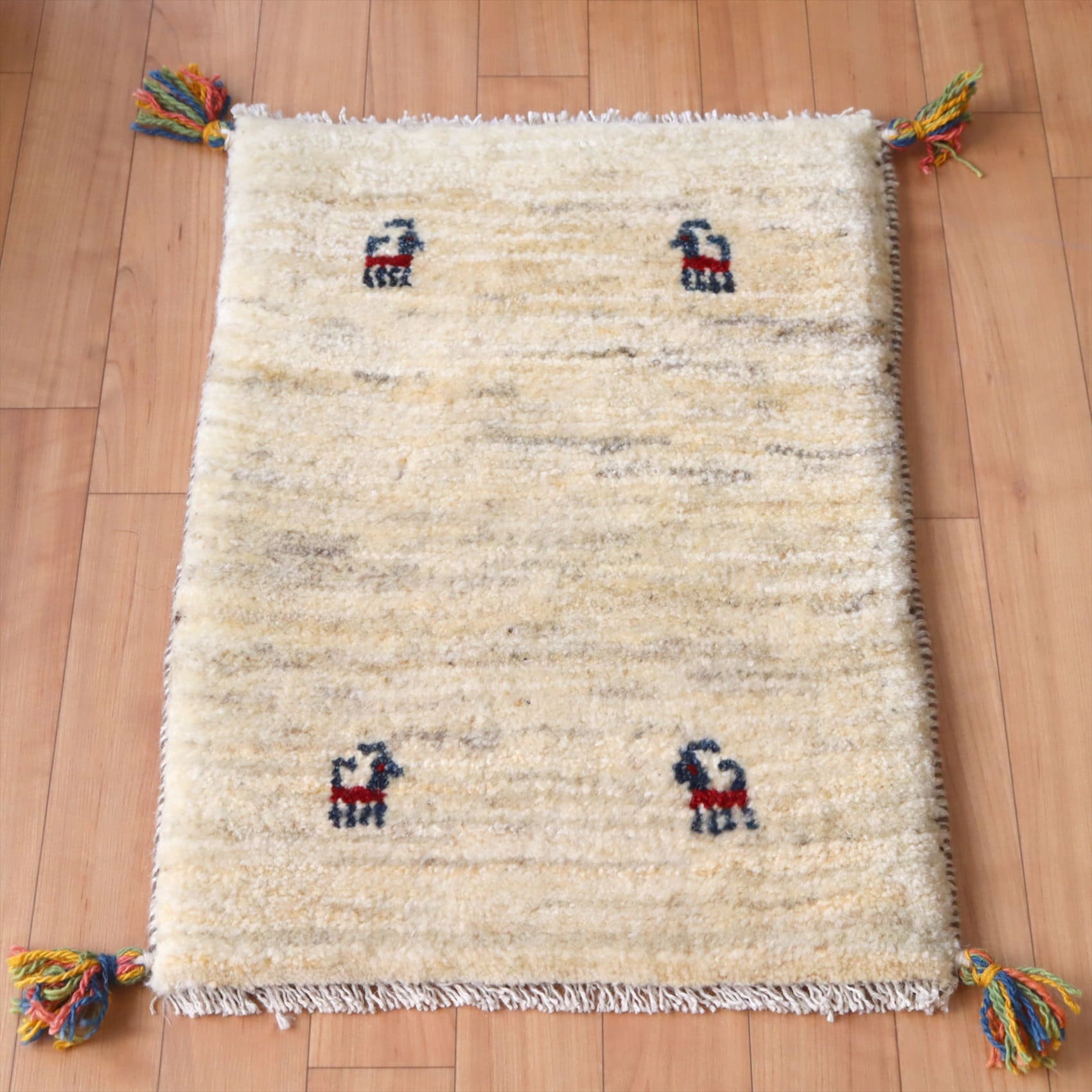 ギャッベ ミニサイズ61×43cm ナチュラルアイボリー