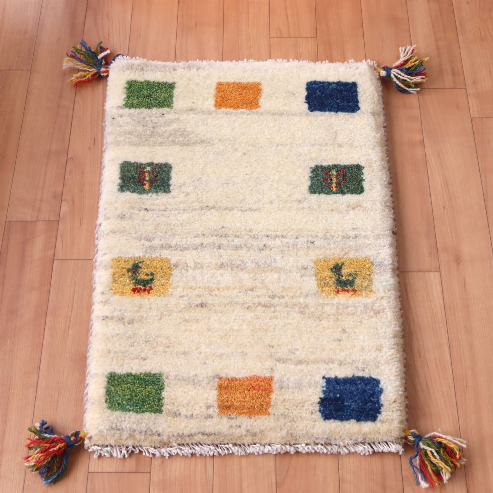 ギャッベ ミニサイズ63×41cm タイルデザイン