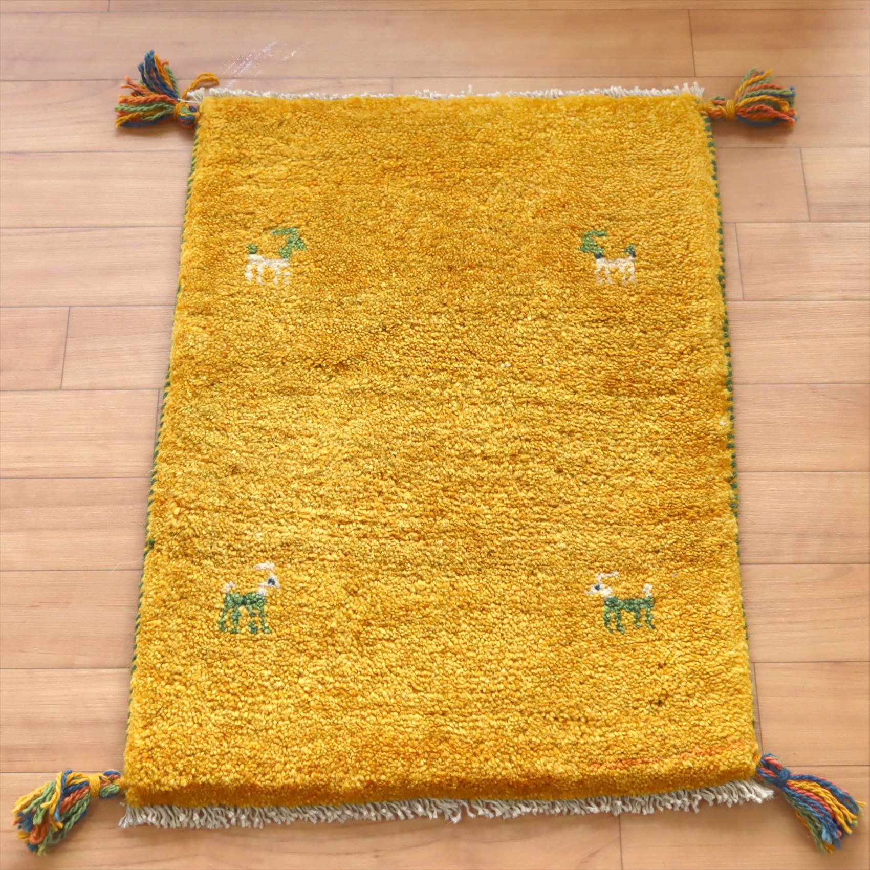 ギャッベ ミニサイズ59×42cm イエロー