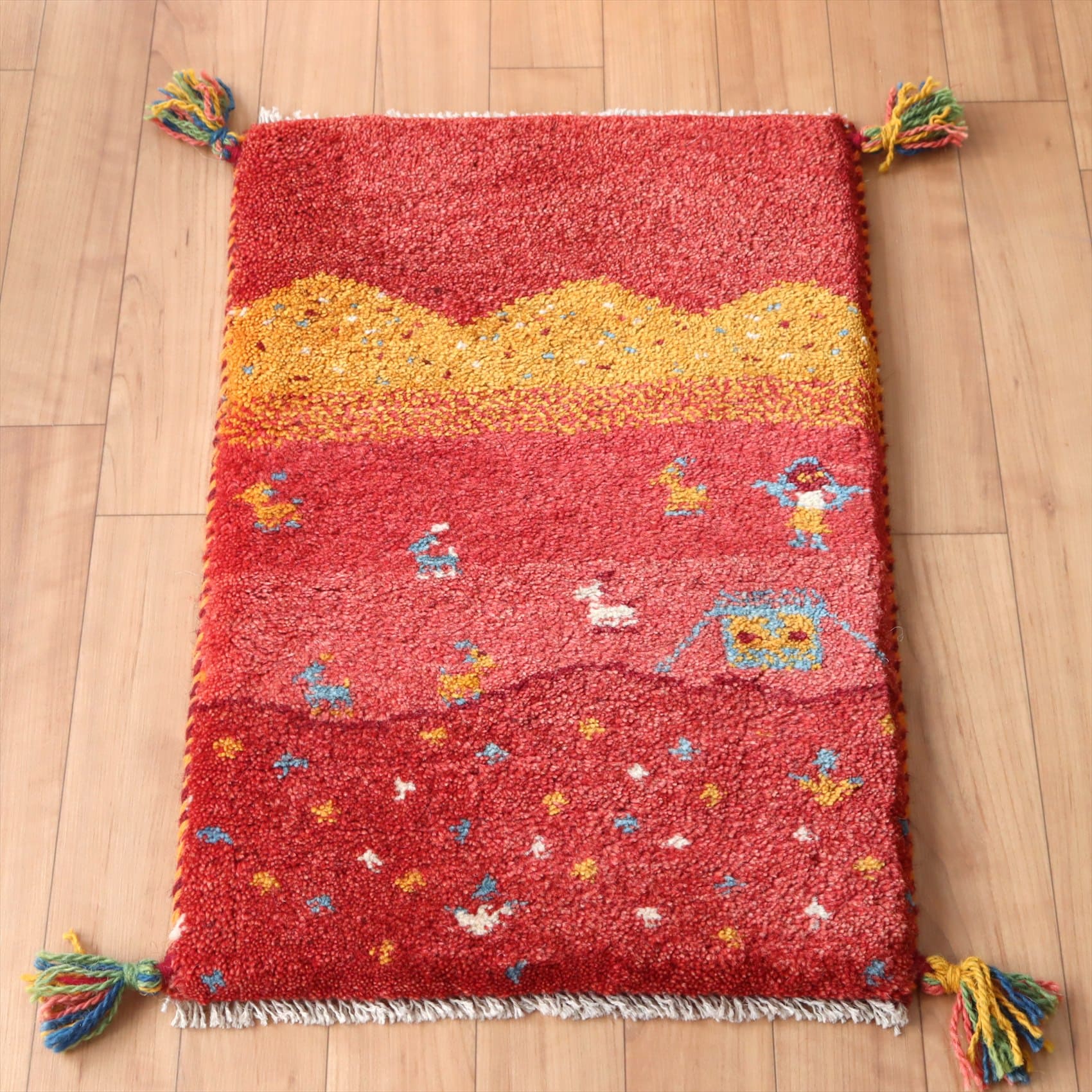 ギャッベ ミニサイズ59×39cm 風景デザイン