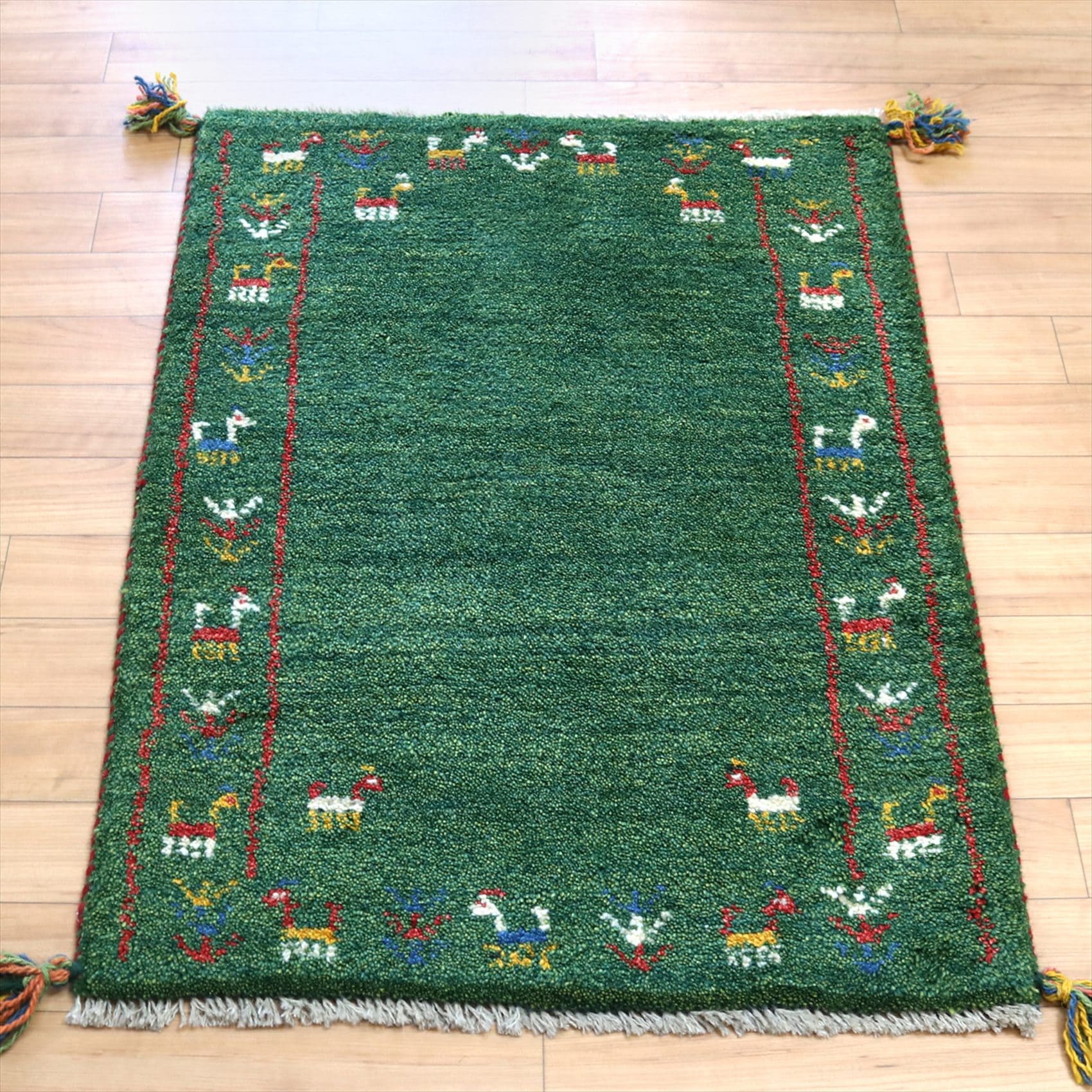 ギャッベ 玄関マットサイズ86×60cm グリーン