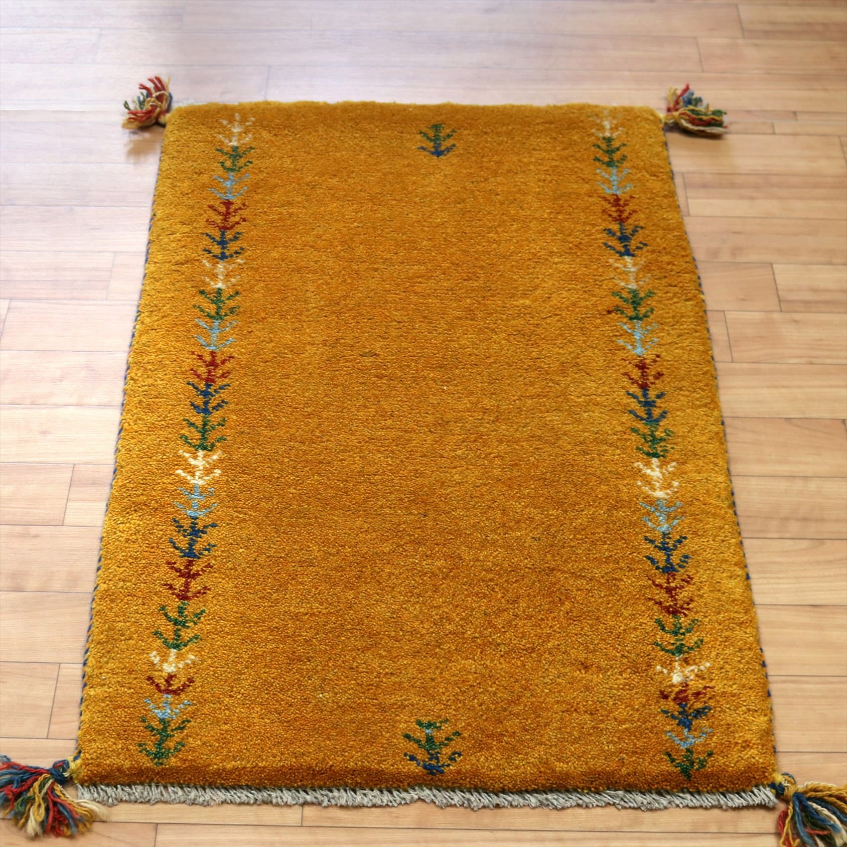 ギャッベ 玄関マットサイズ90×58cm イエロー