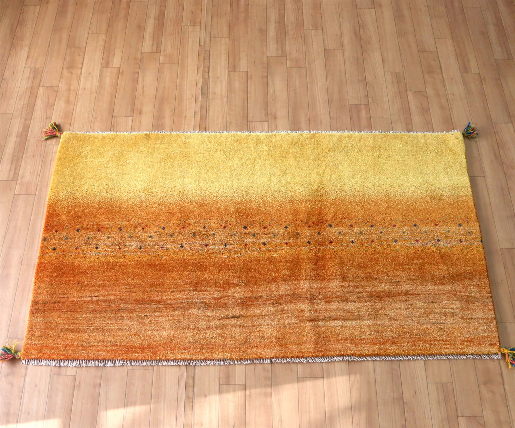 ギャッベ バナフシェ84×143cm オレンジ イエロー