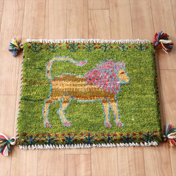 ギャッベ ライオンラグ35×43cm スタイルのいいライオン