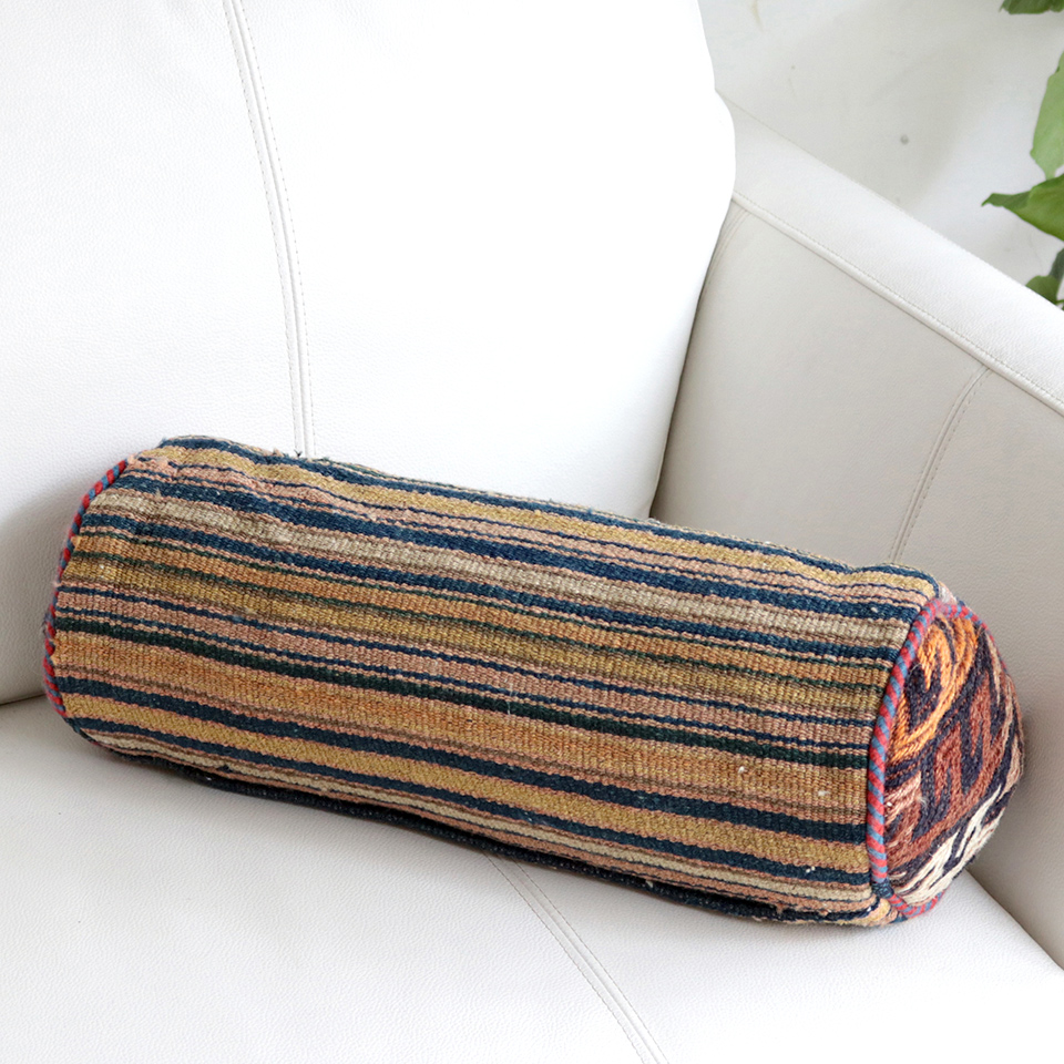 ガジャリキリムクッション42×16cm 筒型・円柱型