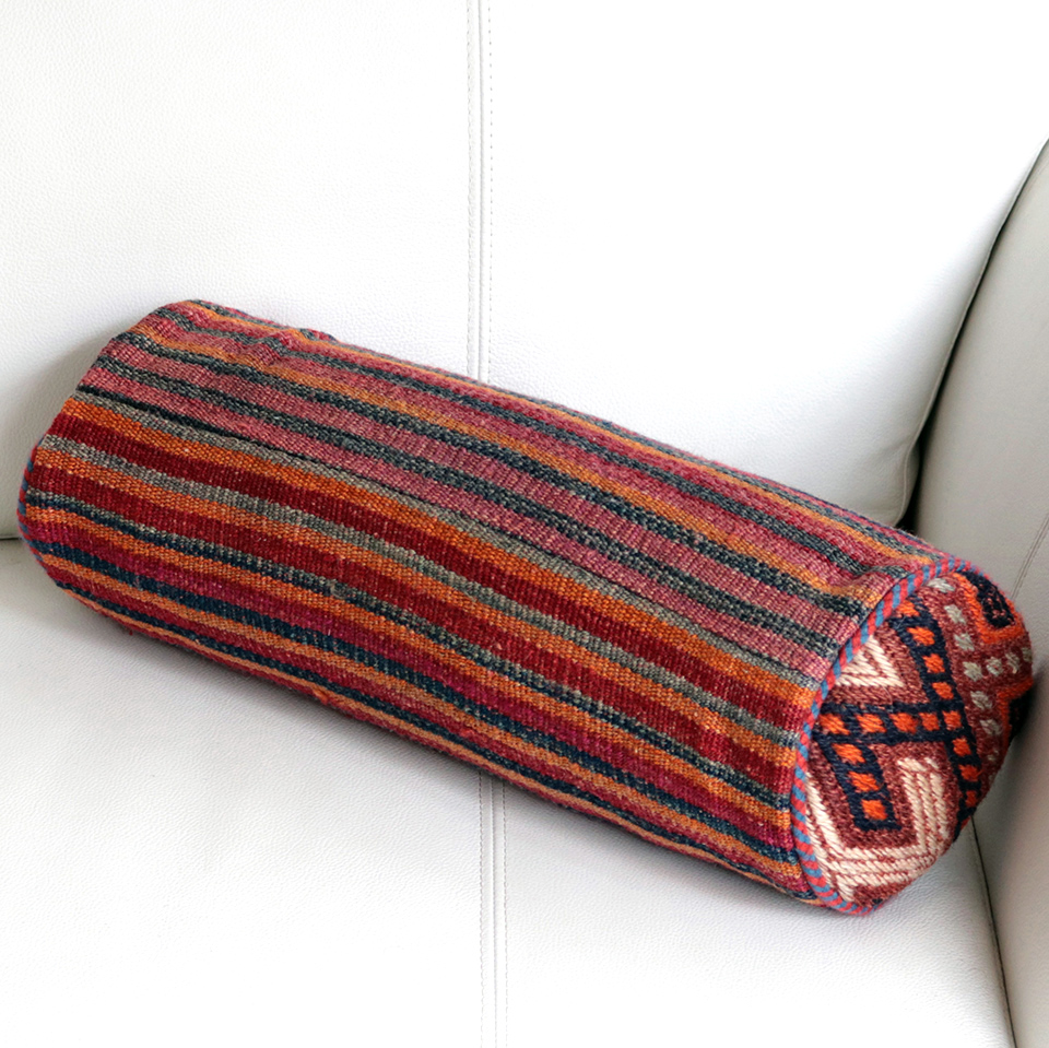 ガジャリキリムクッション41×15cm 筒型・円柱型