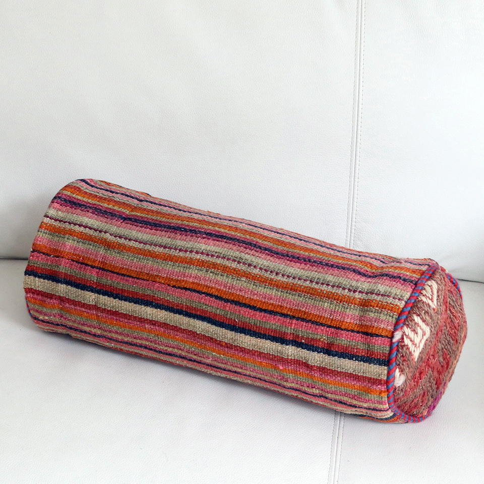ガジャリキリムクッション45×17cm 筒型・円柱型